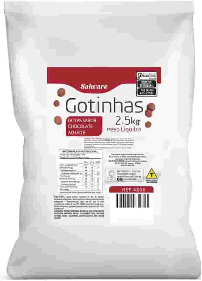 Gotinhas Forneáveis Sabor Chocolate ao Leite Salware 2,5kg