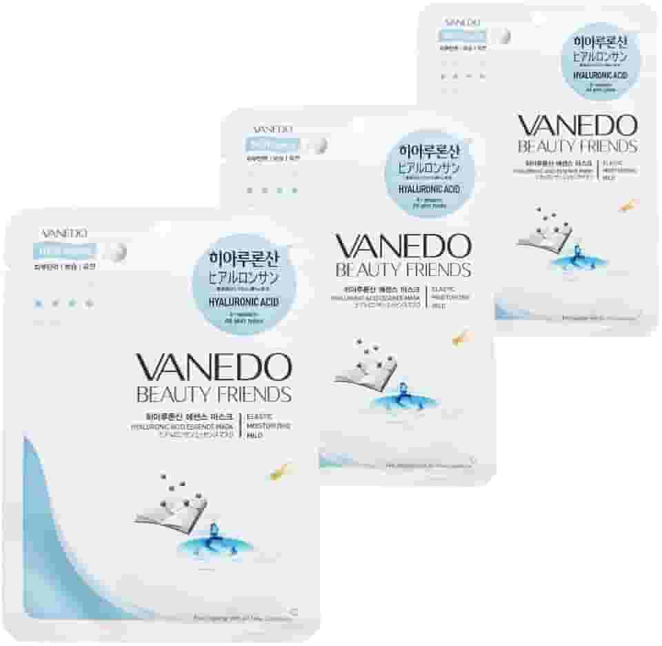 Kit 3 Unidades Máscara Hidratante Facial Coreana Beauty Friends - Ácido Hialurônico