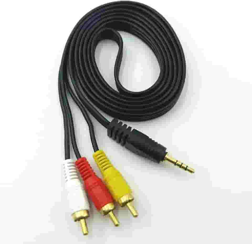 Cabo De Áudio Auxiliar P2 Macho Para 3 Rca 1,5 Metro Cabo Auxiliar P2 X 3 Rca Cabo P2 Rca