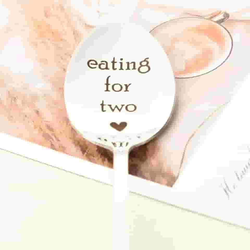 Presentes de gravidez para filha irmã para esposa amigas namorada presente de anúncio de bebê para nova mãe, mamãe mamãe presentes para grávidas comer para duas colheres, café, chá, sorvete, amantes