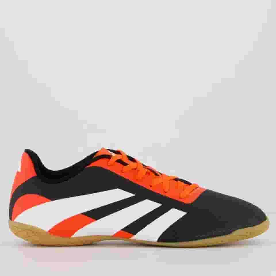 Chuteira Adidas Predator Essentials 24.5 IN Futsal Preta e Vermelha