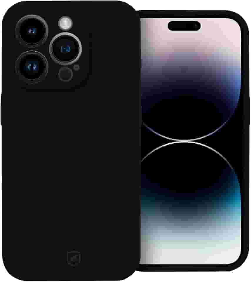 Gshield Capa Case Capinha Silicon Premium Antiderrapante com Interior em Microfibra, Proteção Contra Impressões Digitais, Arranhões, Quedas e Impactos (Preta, iPhone 14 Pro)
