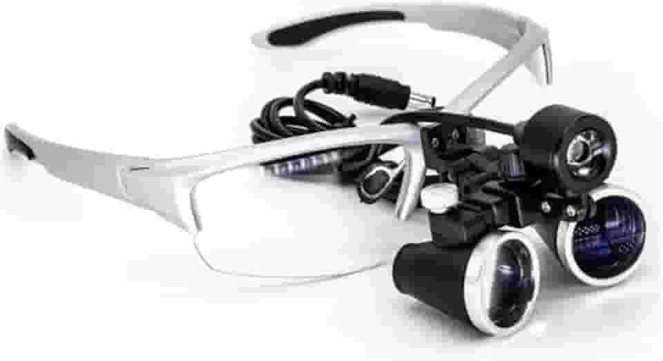 Óculos Lupa Cabeça 3,5X Led 3W Cirúrgico Dentista Estética