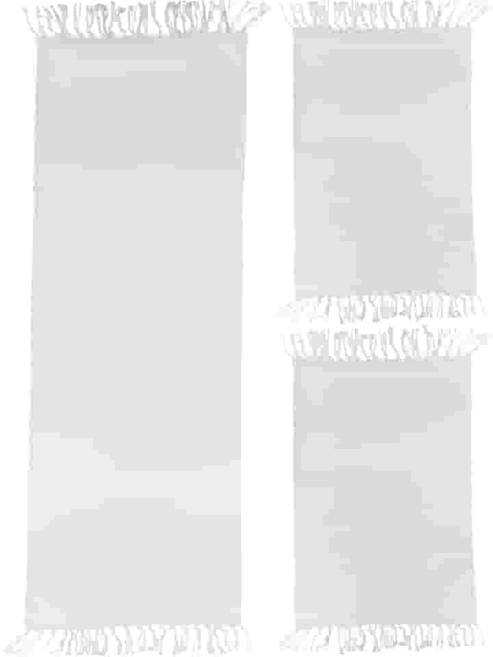 Jogo de Tapetes para Cozinha 3 Peças Decolab Básico | Kit com 1 Passadeira e 2 Tapetes para Cozinha | Design Liso em Algodão Premium | Tapetes Laváveis e Duráveis (Branco-cru, 3 Peças)