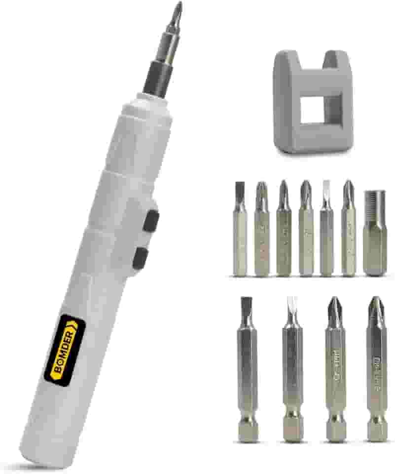 Chave de Fenda Elétrica Parafusadeira Recarregavel Sem Fio USB Leve e Portatil Kit com 12 Bits