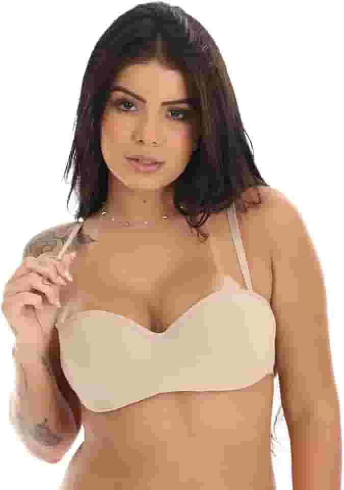 Sutiã Tomara Que Caia Alça Removível Com Bojo Reforçado Liso Básico Sustentação