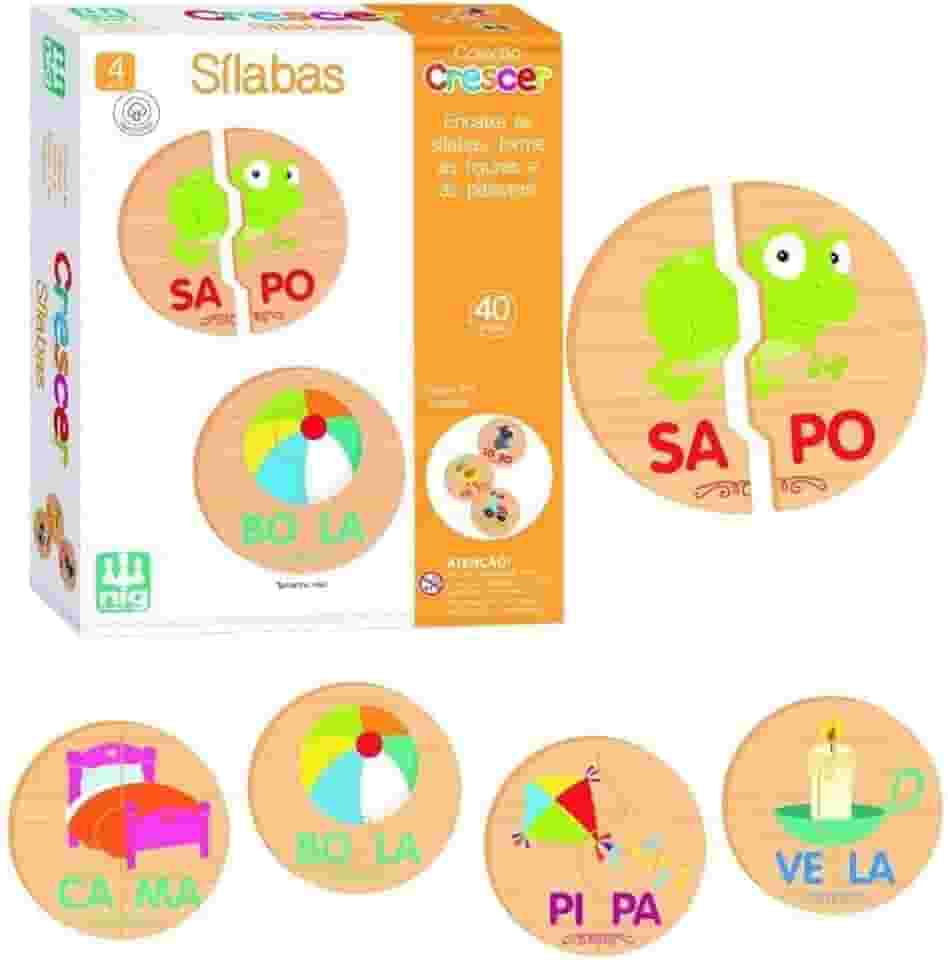 Nig Brinquedos Jogo Educativo Madeira Crescer Sílabas