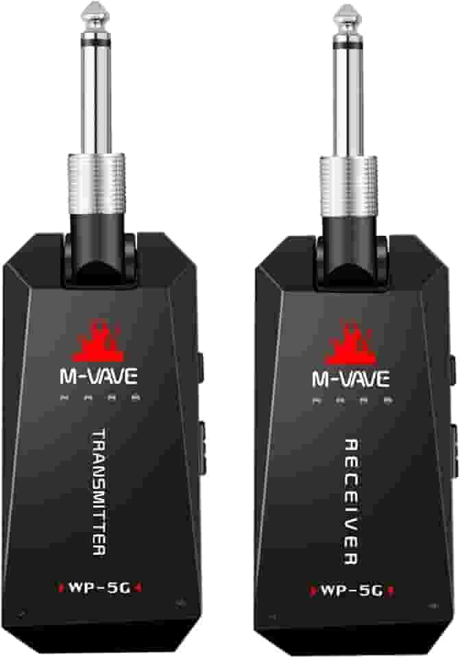 M-VAVE WP-3 Sistema Wireless para Guitarra 5.8G Recarregável com Transmissor e Receptor, Baixa Latência de 5.6ms, Alcance de 30m, Bateria de 1100mAh, Compatível com Cabo Type-C, Acessório Essencial