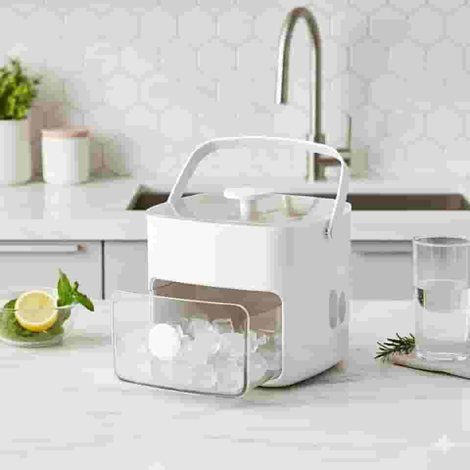 Forma de Gelo 2 em 1 com Dispenser – Caixa Gaveta Compacta e Prática