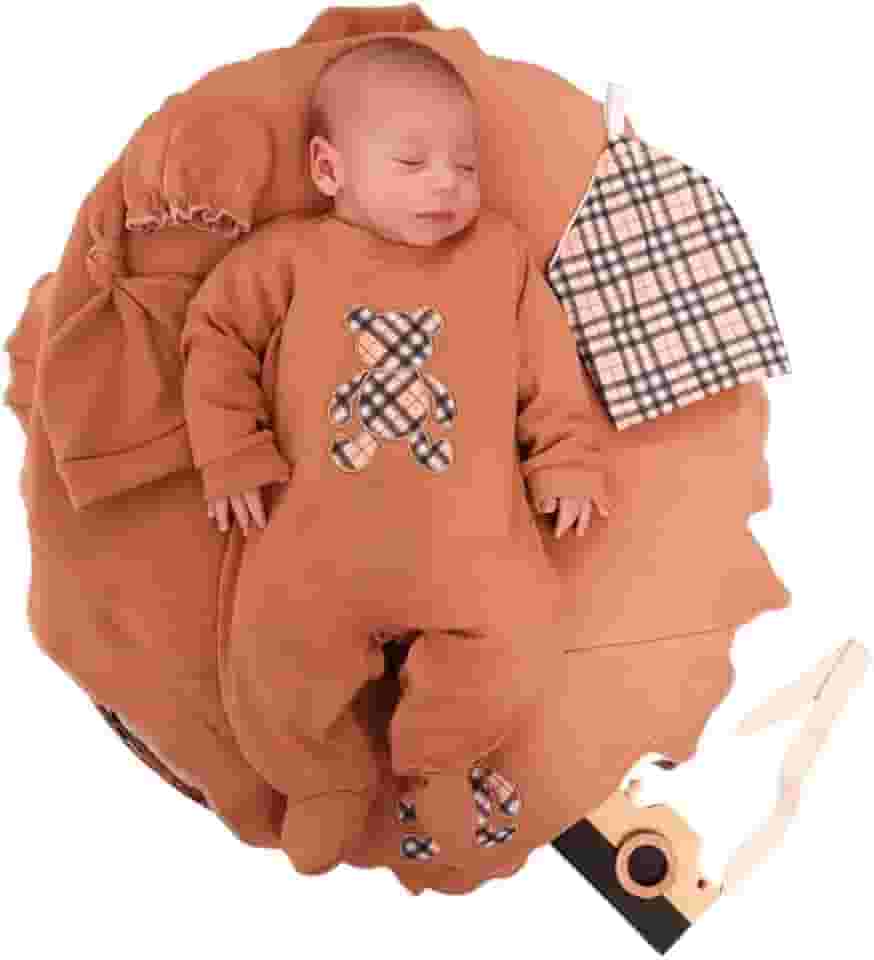 Saída Maternidade 5 Peças Bebê Menino Dengoso Luxo Algodão Manga Longa