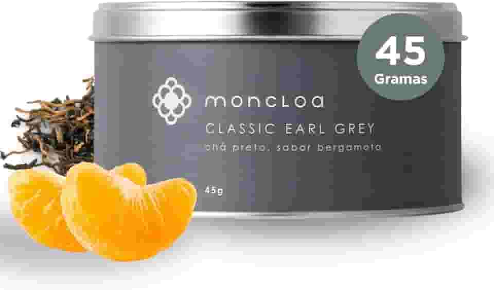 Chá Preto Earl Grey Moncloa Chá antioxidante e estimulante melhora o foco. Diminuição do colesterol ruim. Com cafeína. Sabor bergamota, tangerina ou mexirica.