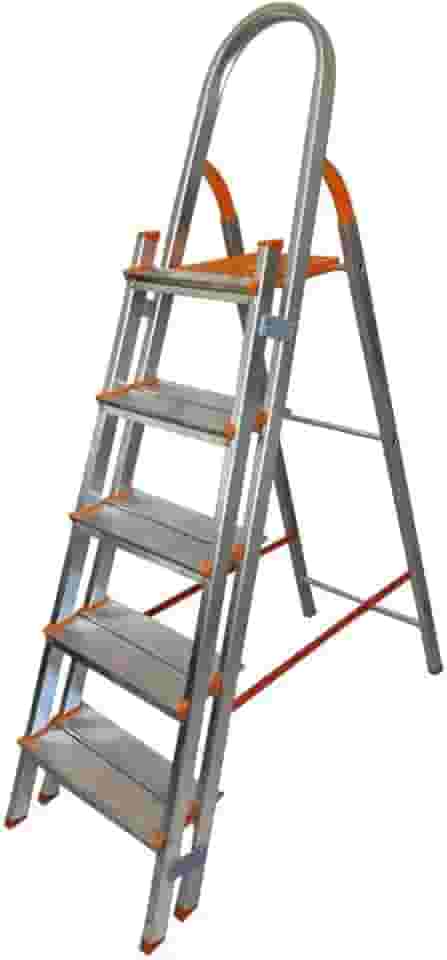 Escada Aluminio, Altura Aberta159cm, Escada de Alumínio com 5 Degrau Duplos Residencial