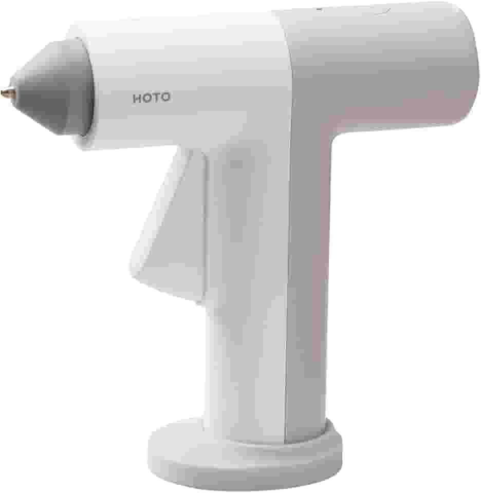HOTO Pistola de cola quente sem fio, estilo minimalista, aquecimento rápido dos anos 30, desligamento inteligente, tamanho compacto, controle inteligente de temperatura, recarregável por USB-C, 10