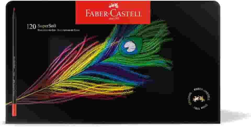 Faber-Castell. Ecolápis De Cor Supersoft. 120 Cores. Estojo de Lata