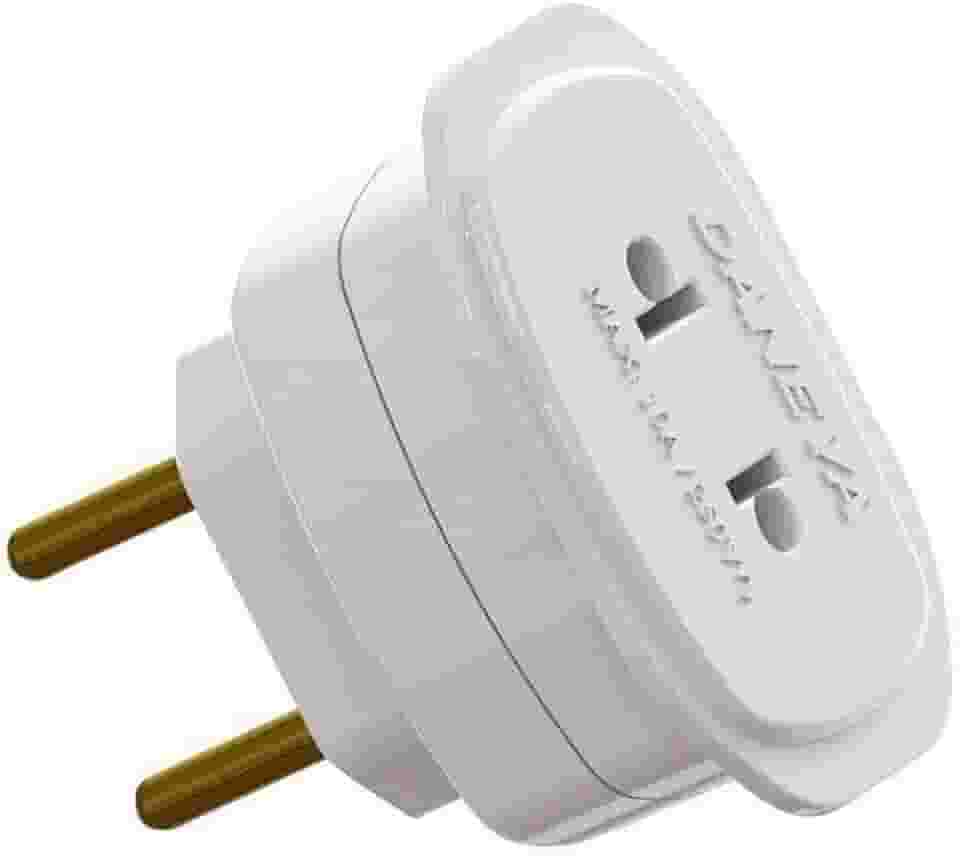 DANEVA - ADAPTADOR UNIVERSAL - 2 PINOS - 10 AMPERES / 250 VOLTS - BRANCO - DN1659