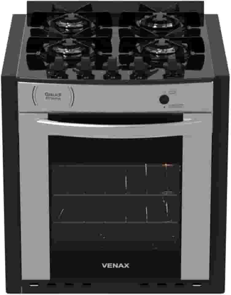 Fogao A Gas De Embutir Gaudi Prisma Vitreo Bl 4q Inox Gas Glp