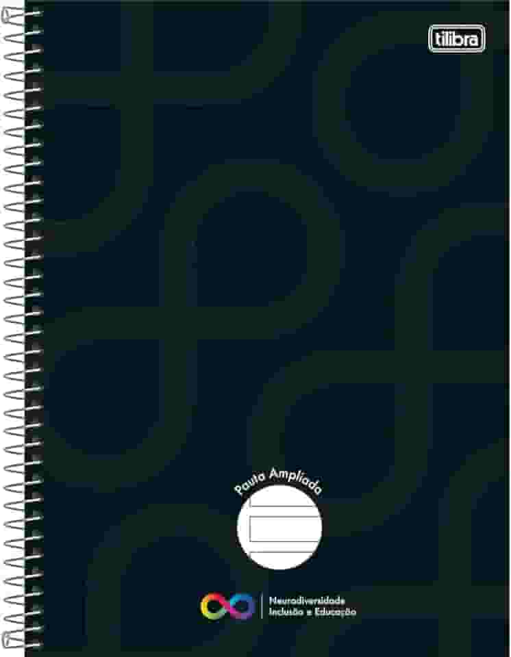 Tilibra - Caderno Pauta Ampliada Universitário Capa Dura Tilibra Neuro 80 Folhas - Capa Preta