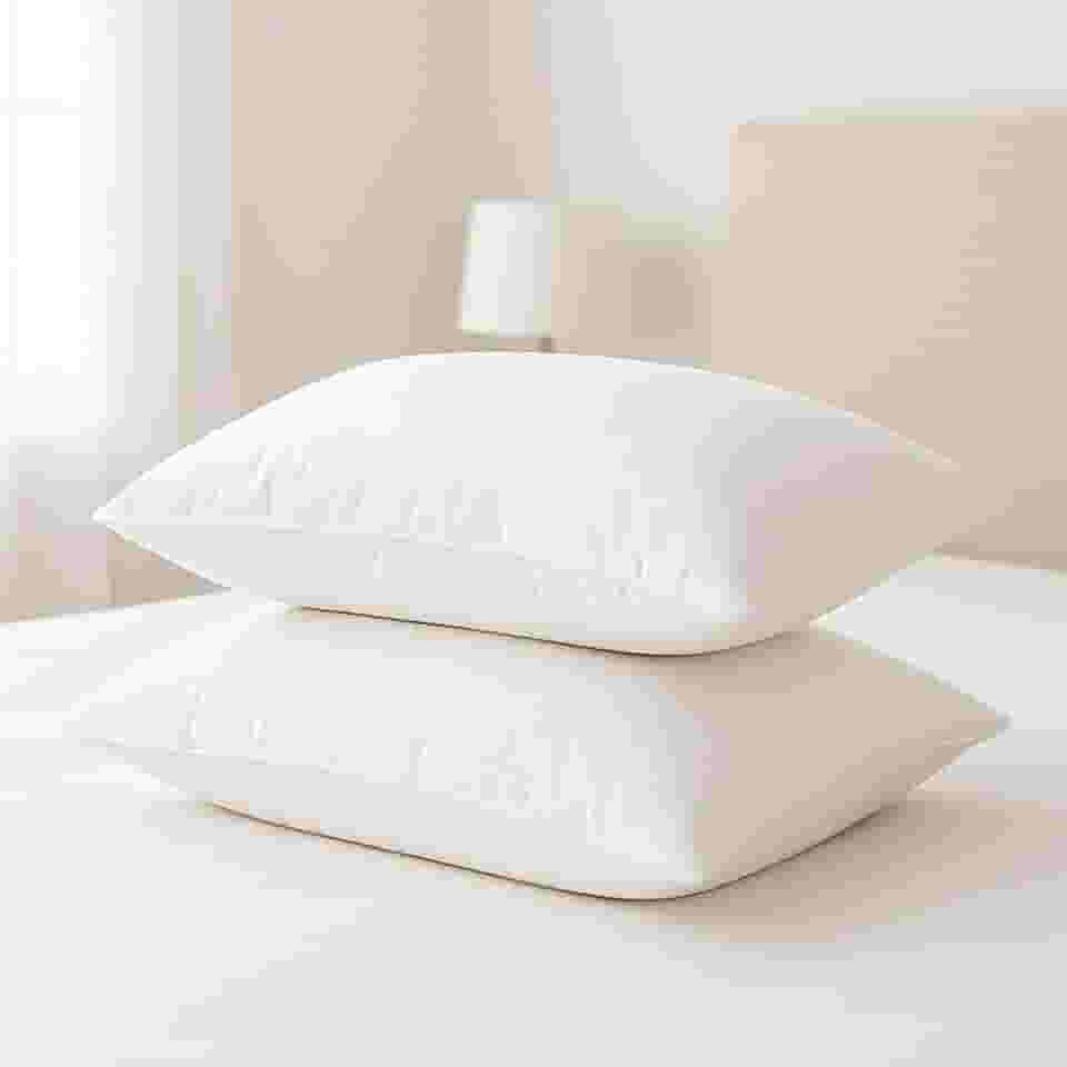 Kit 2 Travesseiros Pena de Ganso Fibras Importada Branco Macio Antialergico Pluma De Ganso Lavavel