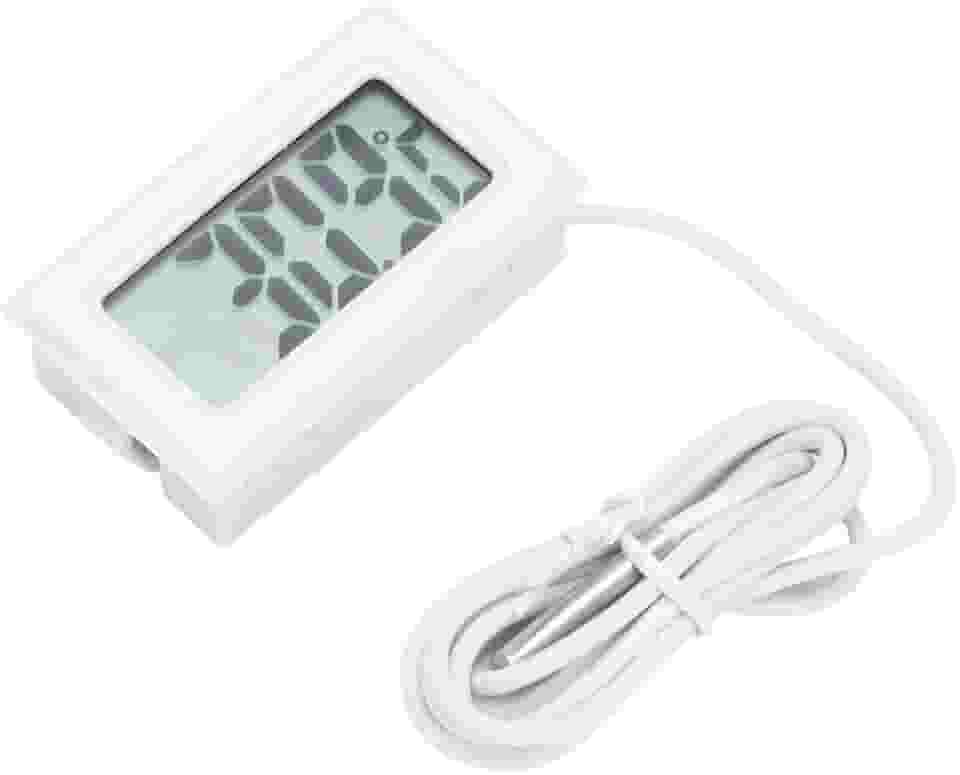 Jullynice Mini termômetro portátil conveniente para geladeira, geladeira, termômetro digital, temperatura do medidor de umidade - 50 ~ 110 °C, recipiente para garrafa de vinho branco