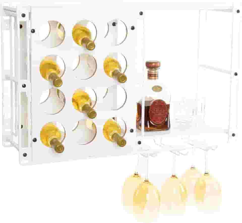 Adega de Parede para 12 Garrafas, Metaltru, Branco com Branco