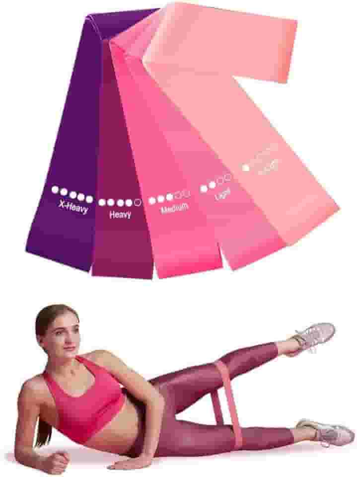 Kit 5 Mini Bands Elástico para Exercício Treino Academia em Casa 5 Níveis de Intensidade Premium Rubber Fit