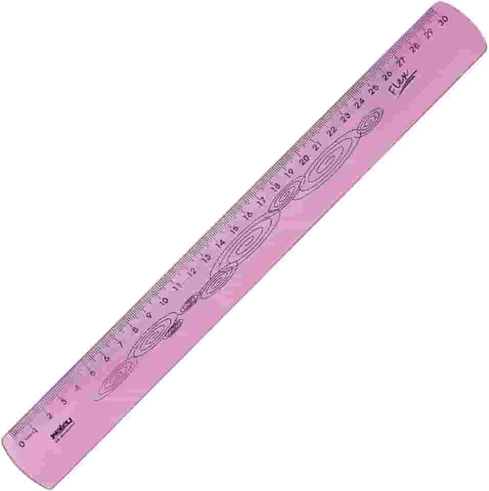 Regua 30cm Flexível Rosa