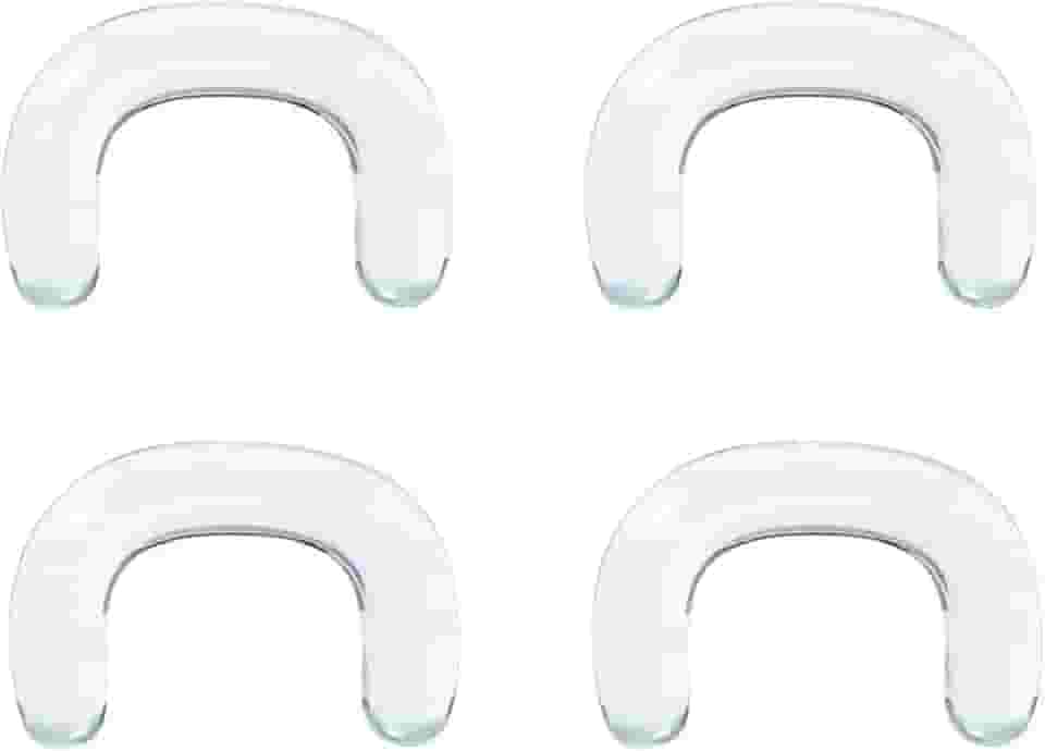 DOEARKO Retentor de septo de vidro 16 G a 8 G - 2 retentores pretos + 2 retentores transparentes em forma de U com O-Rings hipoalergênico invisível piercing de nariz para trabalho, esportes e cirurgia