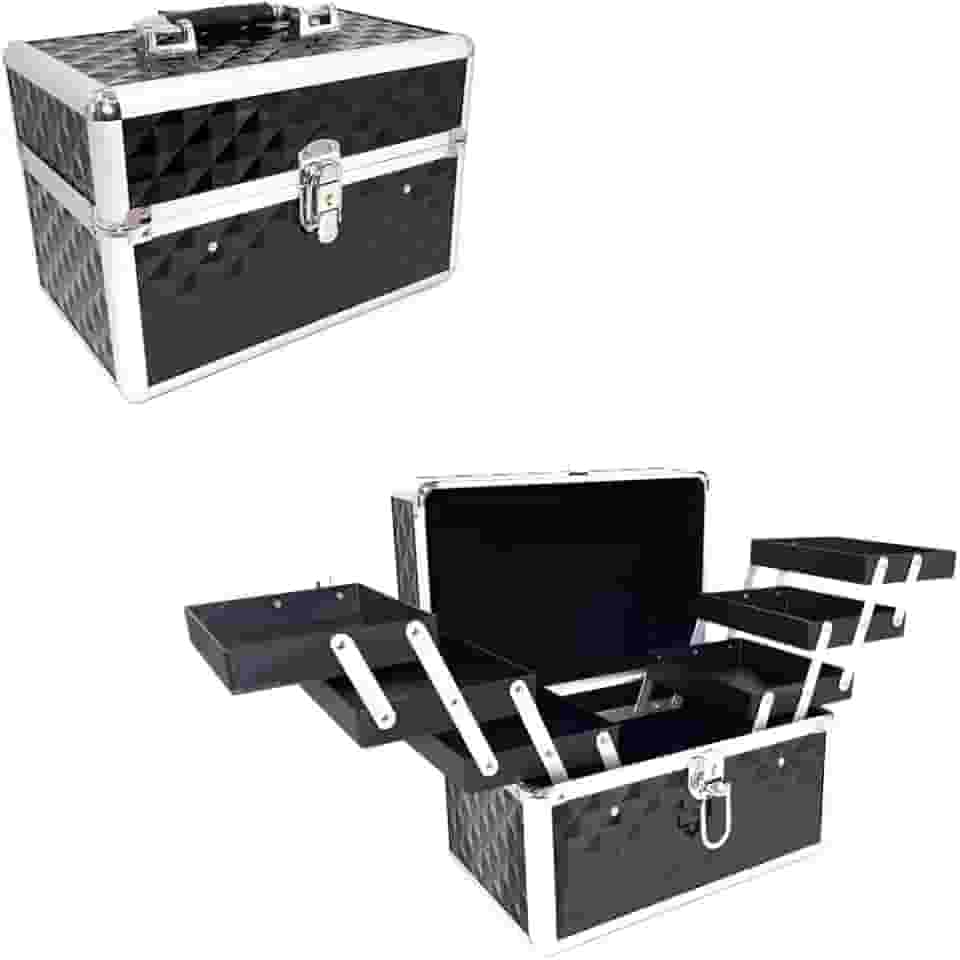 Maleta Para Maquiagem Porta Joias Bijuterias e Acessórios (PRETA)