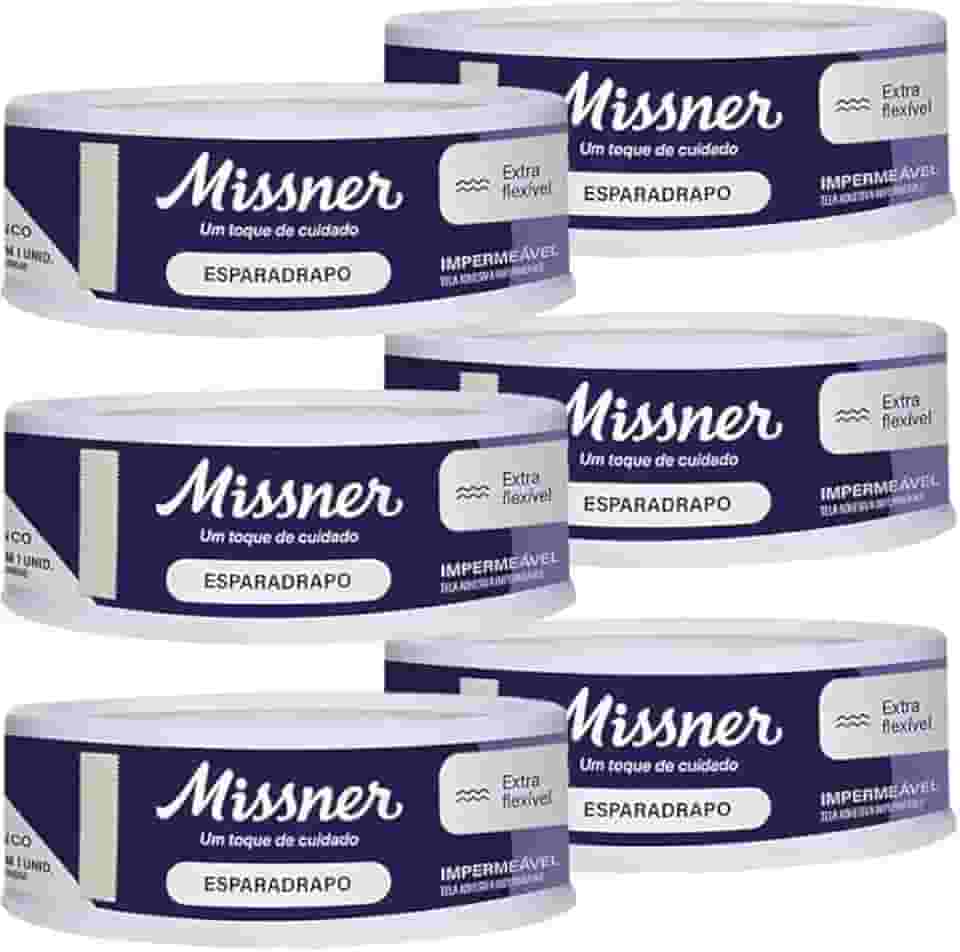 Esparadrapo Tape Impermeável Extra Flexível Branco 1,2 cm x 4,5 m - Kit com 6 Unidades