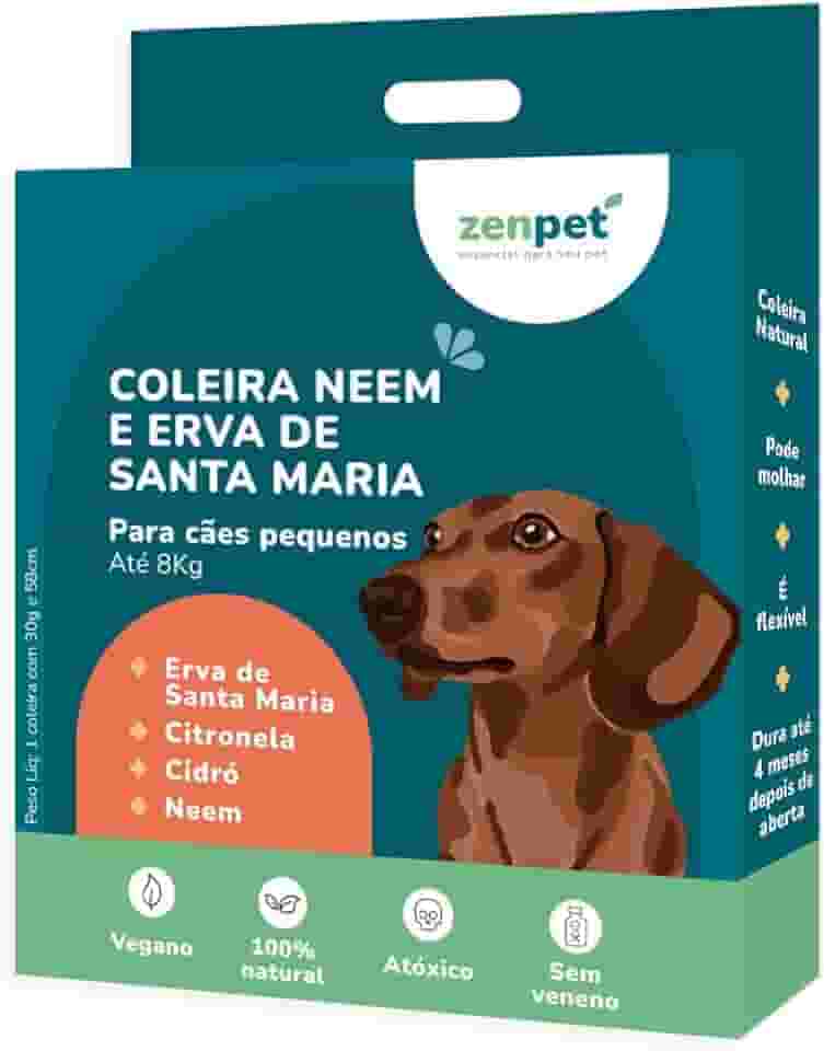 Coleira Neem e Erva de Santa Maria para Cães Pequenos Zenpet