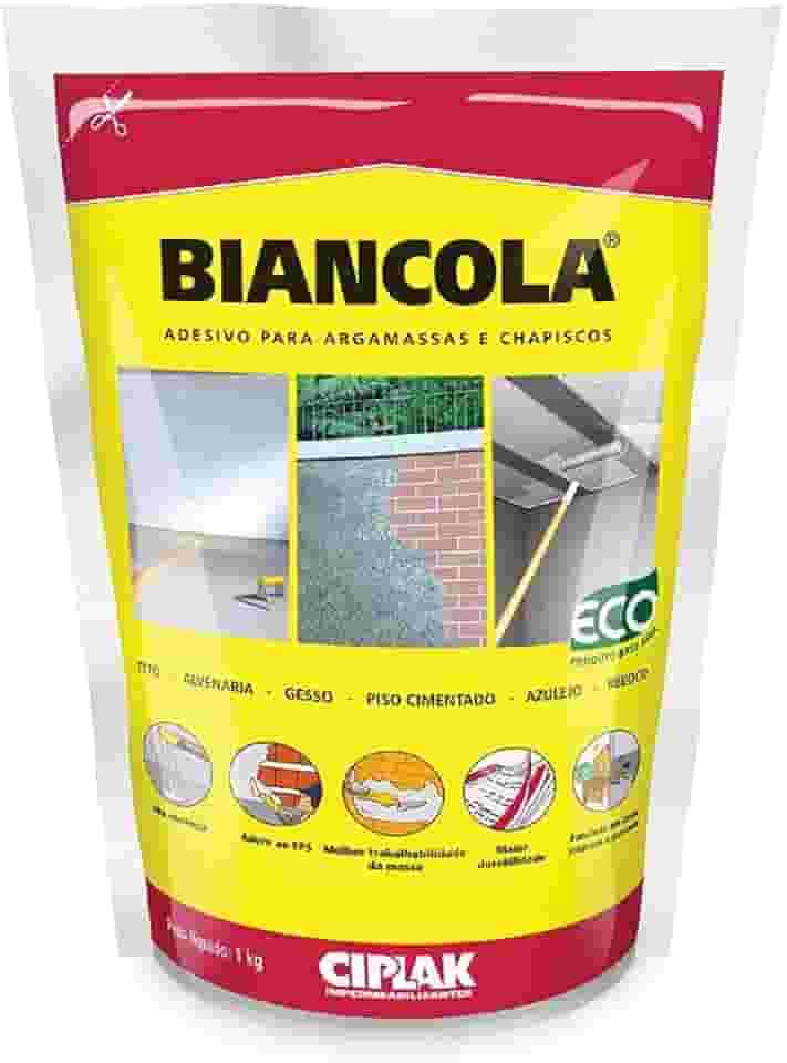 CIPLAK BIANCOLA - Resina sintética, de alto desempenho, proporciona excelente aderência das argamassas as mais diversas superfícies, evita retração, utilizado nas áreas internas e externas, Saco 1L