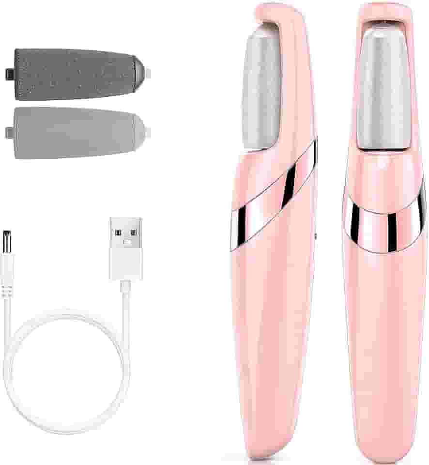 Lixa de Pe Eletrica com Bateria Recarregavel e Controle de Velocidades Removedor de Calos para Pés Recarregável Com Lixa Extra Portatil Spa dos Pes Raspador de Pes Designe Ergonomico (Rosa)