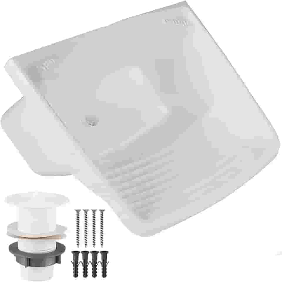 Tanque Plástico Lavar Roupas C/Sifão E Valvula Lavanderia 24l Cor Branco