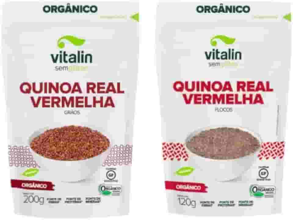 Kit 2 Quinoa Real Vermelha Orgânica: Em Flocos, Em Grãos