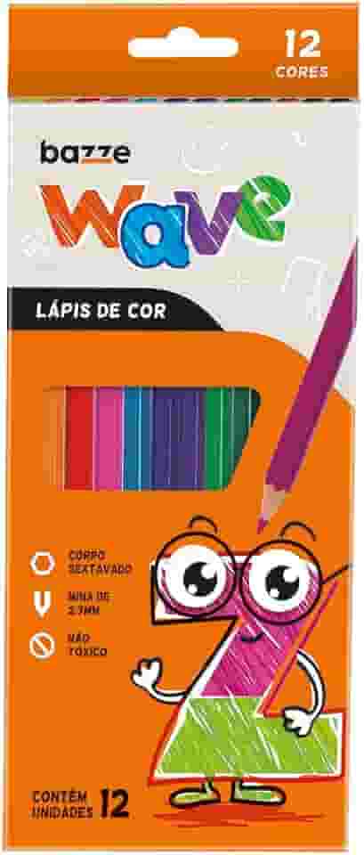 Lápis de Cor Bazze Wave Sextavado 12 cores