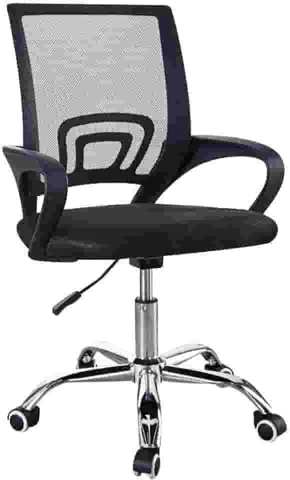 Cadeira Escritório Secretaria Mesh Giratoria Ergonômica Ajuste Altura Tecido Respirável Em Mesh Espuma Assento Base Metal Ergo Home