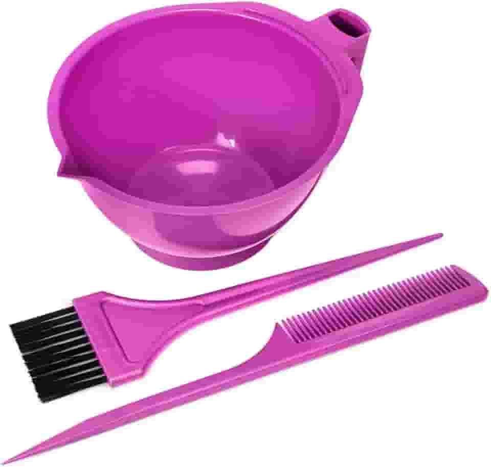 Kit de Tintura para Mechas Luzes e Reflexos com Tigela Pente e Pincel (Pink)