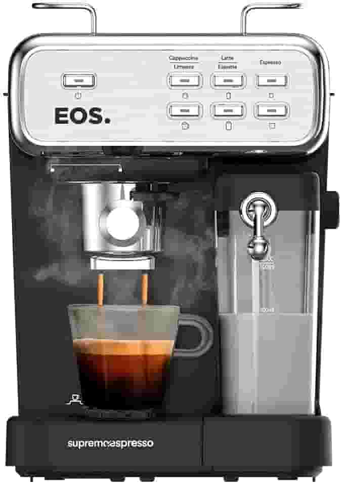 Cafeteira Espresso 3 em 1 Eos Prepara Espresso, Latte e Cappuccino com 20 Bar de Pressão Inox Ecf07ec 110v