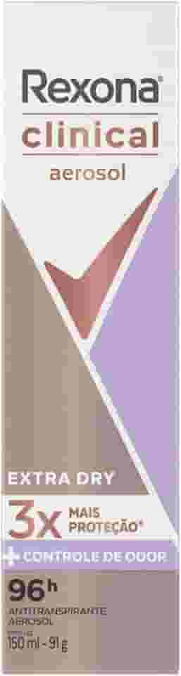 Rexona Antitranspirante Aerosol Clinical Extra Dry 150Ml (A Embalagem Pode Variar)