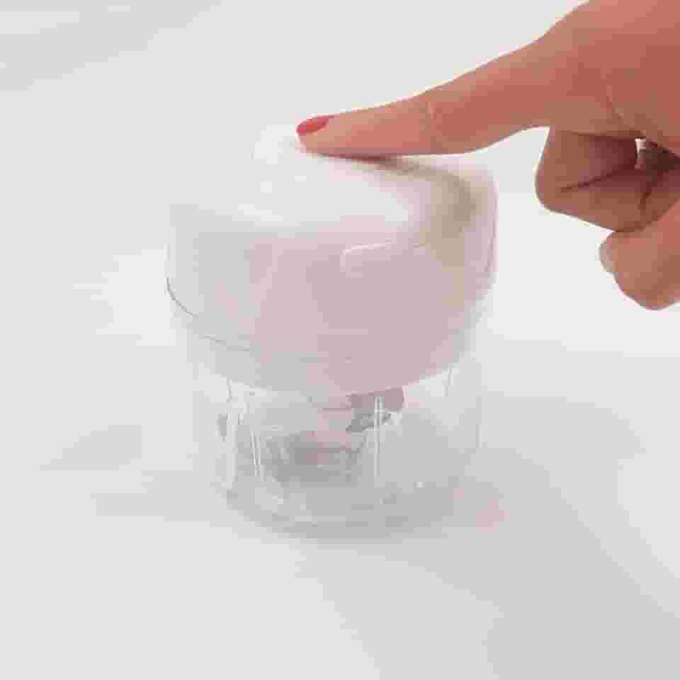 Processador de Alho Elétrico USB 3 Lâminas de Aço Inoxidável Portátil