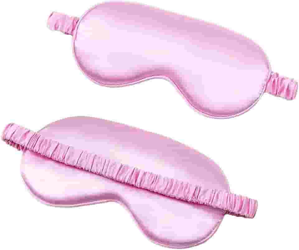 Máscara de dormir com enchimento de camada dupla e tira elástica para uma noite de sono perfeita (Rosa)