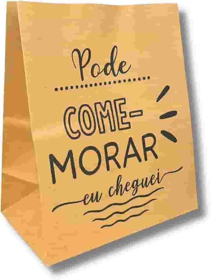Saco Papel Kraft Pequeno Embalagem Para Delivery, Lanche - 100 un (PODE-COMERMORAR)