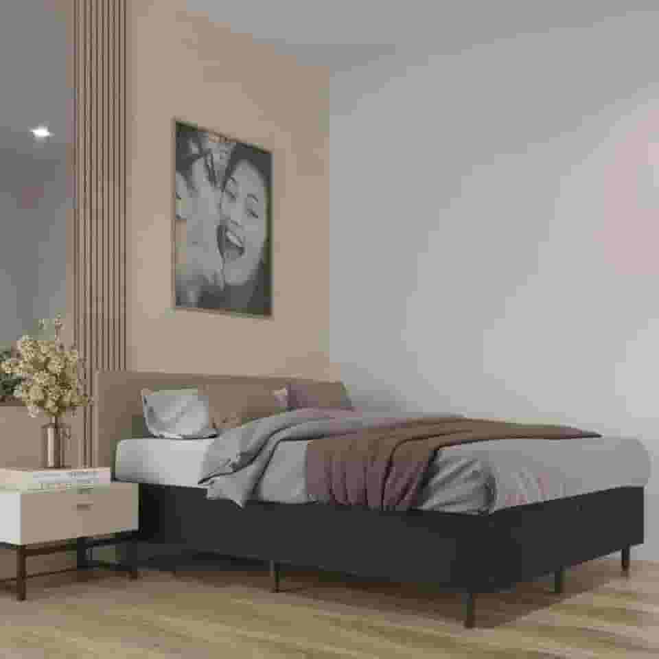 Cama Box Casal Confort com Acabamento Suede - ViaNossa