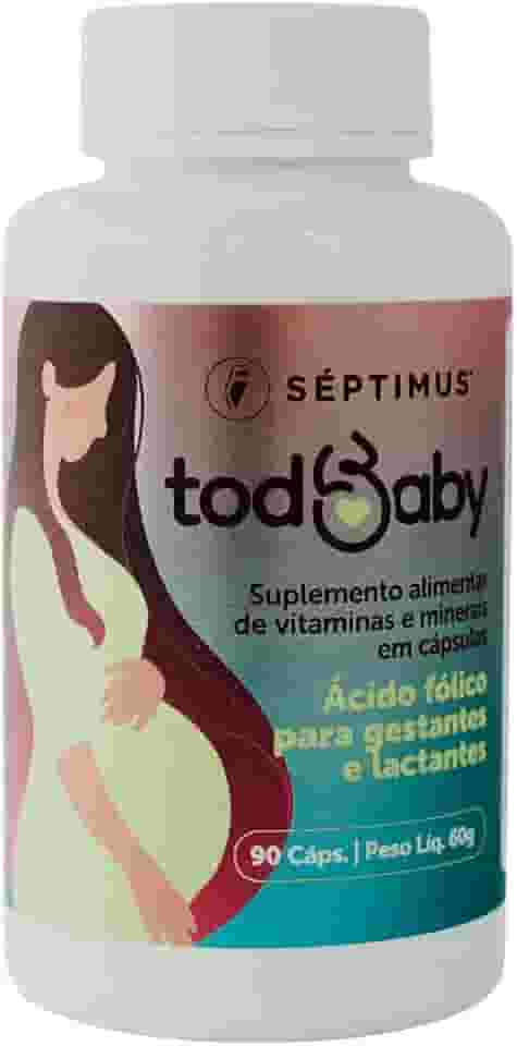 Todbaby Suplemento Vitamínico para Gestantes, Lactantes e Puérperas com 21 Nutrientes – Ácido Fólico, Ferro, Zinco e Vitaminas – 90 Cápsulas
