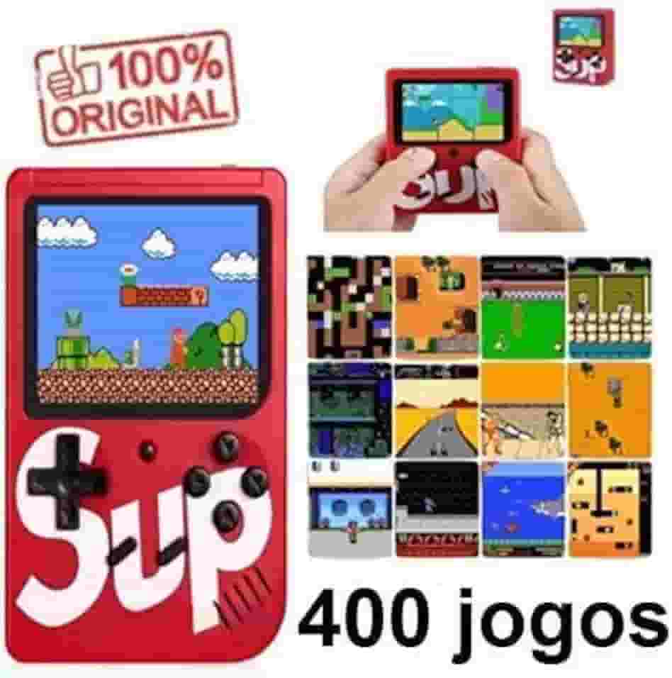 super mini game 400 em 1 completo só ligar e jogar ideal para crianças e adultos cor do console sortida