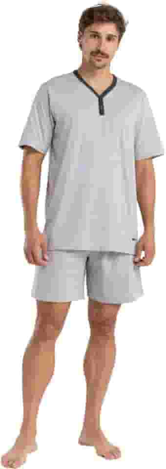 Pijama Americano Curto Masculino de Algodão Respirável Mash Gola V