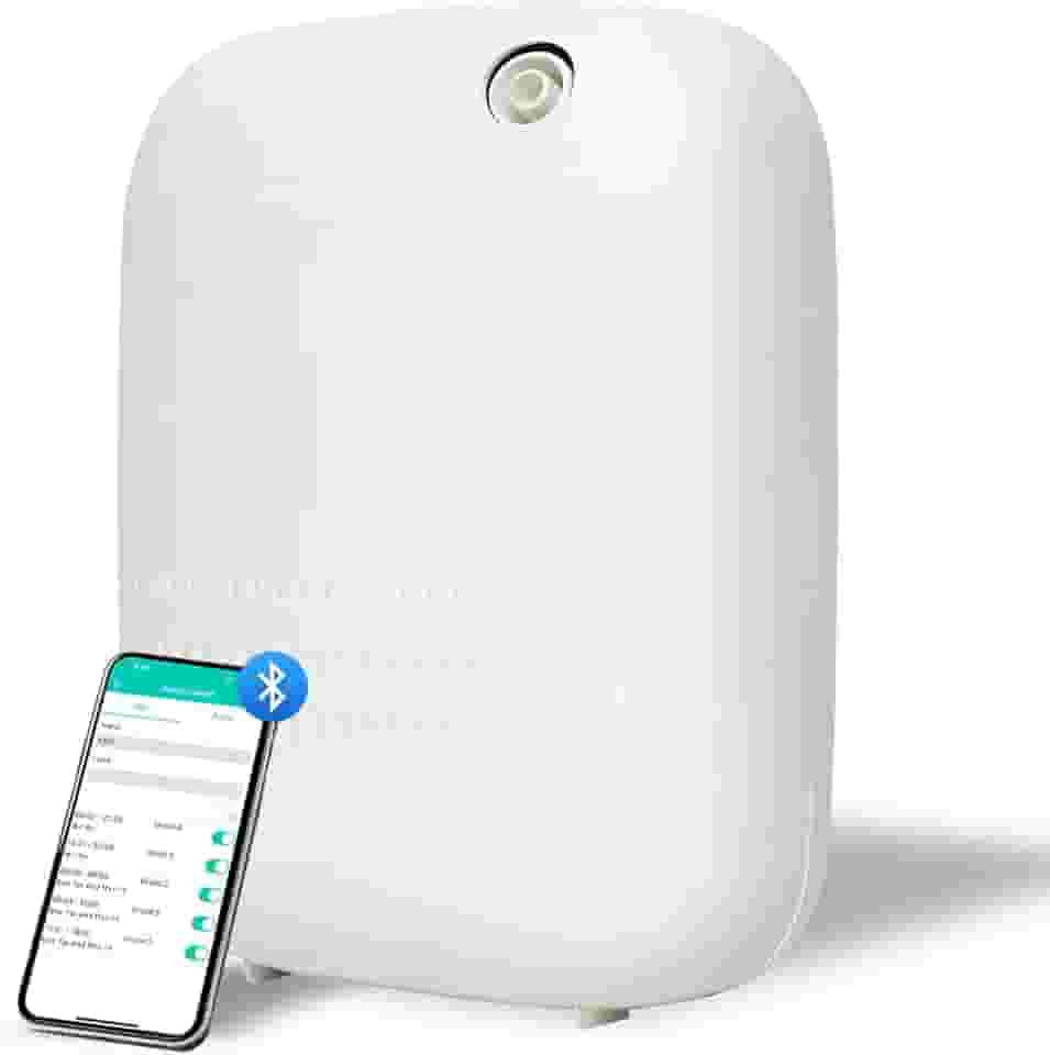 Máquina de ar perfumado Bluetooth, 400 ml, cobertura de 2000 m², difusor de óleo essencial sem água, branco