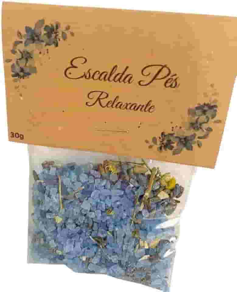Escalda Pés Relaxante com Lavanda e Camomila, Sais com Óleos Essenciais, 30g, 10 Unidades