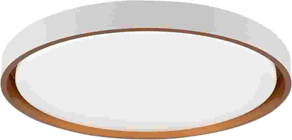 Plafon LED Montana, 41cm, Redondo Moderno, Branco e Cobre, 24W com 3 Temperaturas de Cor - Hevvy