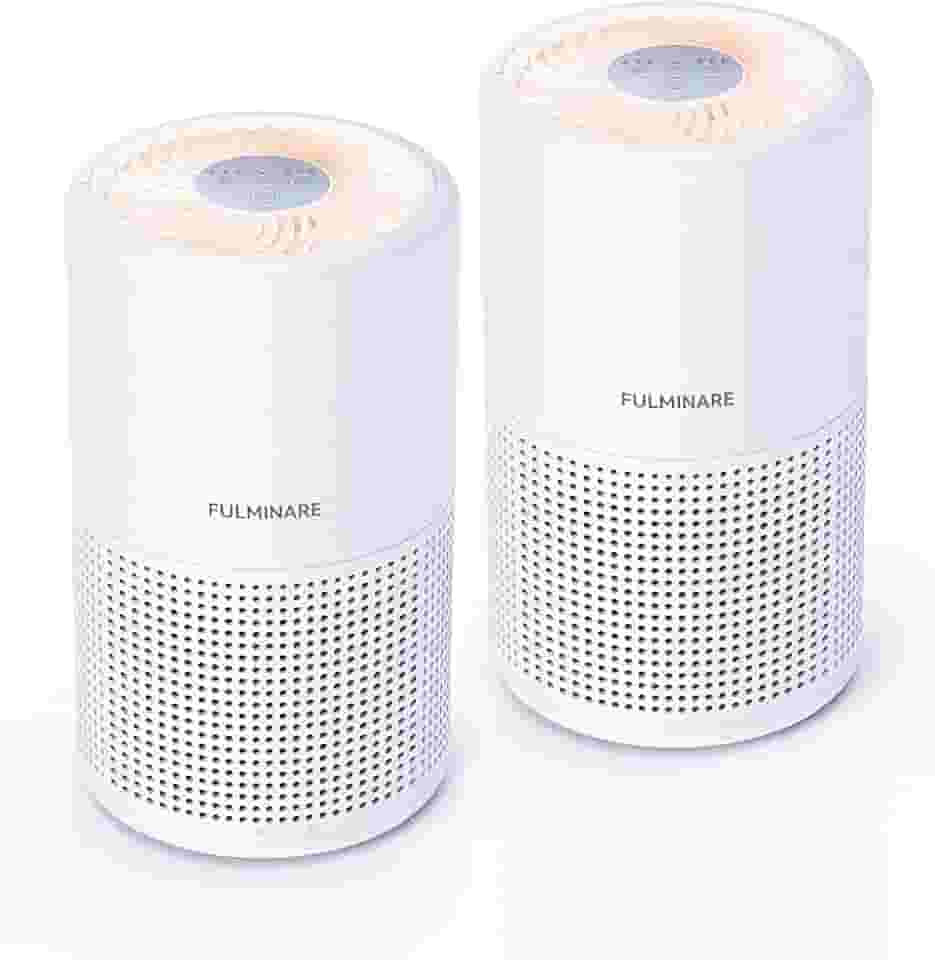 Purificador de ar HEPA, filtro de ar, purificador de ar silencioso com luz noturna, pequeno purificador de ar portátil para casa, escritório, sala de estar (2)